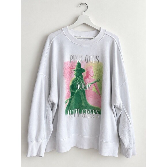 aerie Tops - Aerie x Wicked Sweatshirt Women’s M White Pink Goes Good